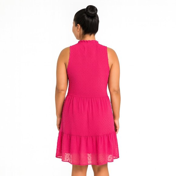 Sandra Darren Pink Textured Sleeveless Dress – Size M NWT - Picture 2 of 8